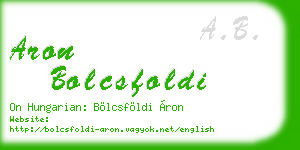aron bolcsfoldi business card